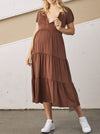 Angel Maternity &#39;Valerie&#39; Bamboo Midi Dress - Chocolate Brown