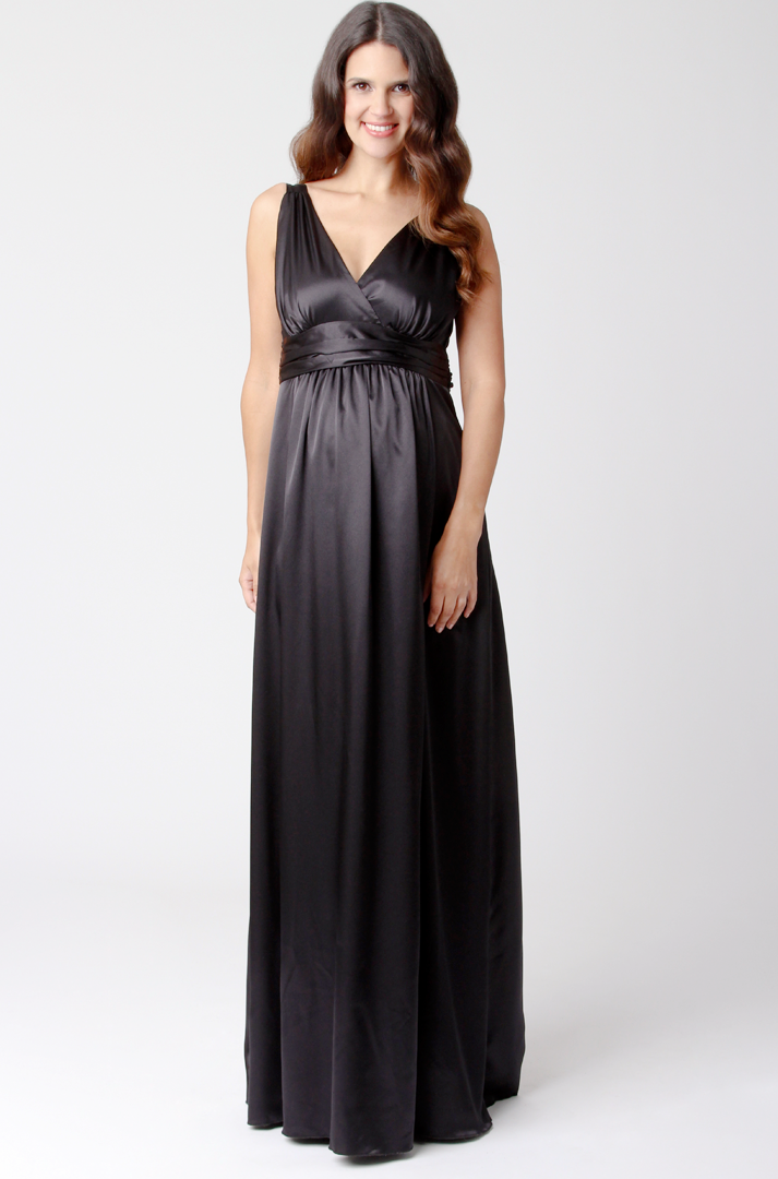 Ripe Maternity 'Luxe' Satin Formal Dress - Black or Bronze