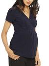 &#39;Bree&#39; Crossover Nursing Top - Navy