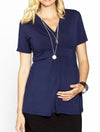&#39;Bree&#39; Crossover Nursing Top - Navy