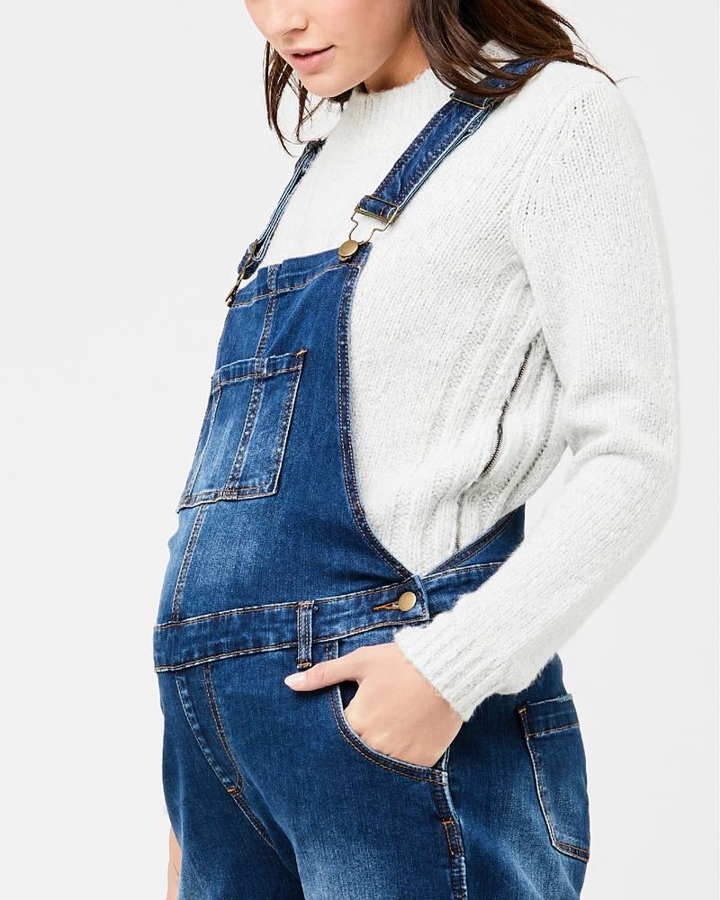 Denim Maternity Overalls - Indigo