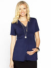 &#39;Bree&#39; Crossover Nursing Top - Navy