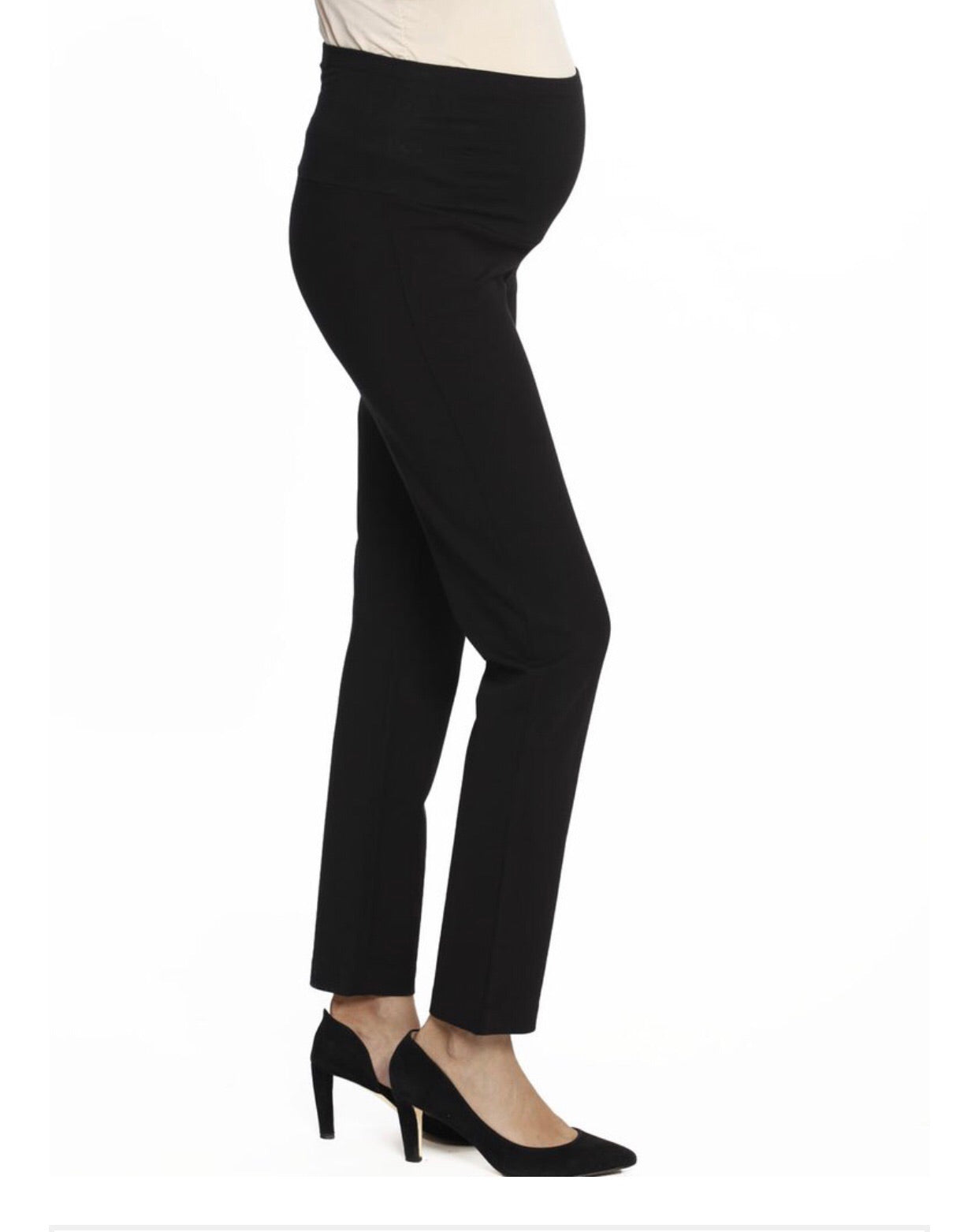 Black Zoe Straight-Leg Maternity Work Pants