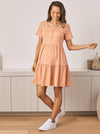 &#39;Lana&#39; Tiered Nursing Dress - Orange Peach