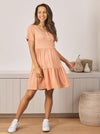 &#39;Lana&#39; Tiered Nursing Dress - Orange Peach