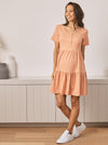 &#39;Lana&#39; Tiered Nursing Dress - Orange Peach