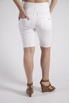 Szabo Maternity Cotton Knee Shorts - Raw Edge White